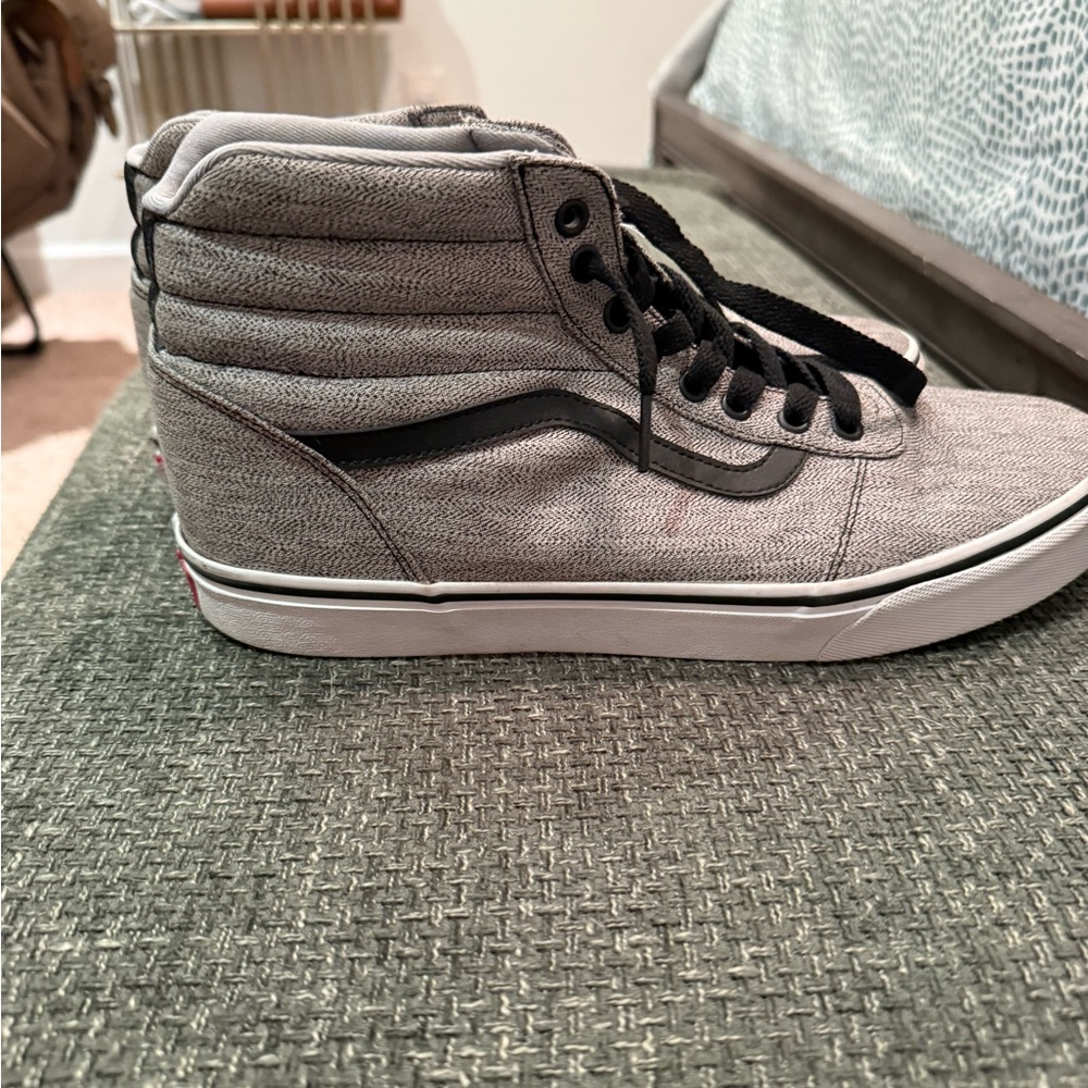 Vans Black and Gray High-Top Sneakers